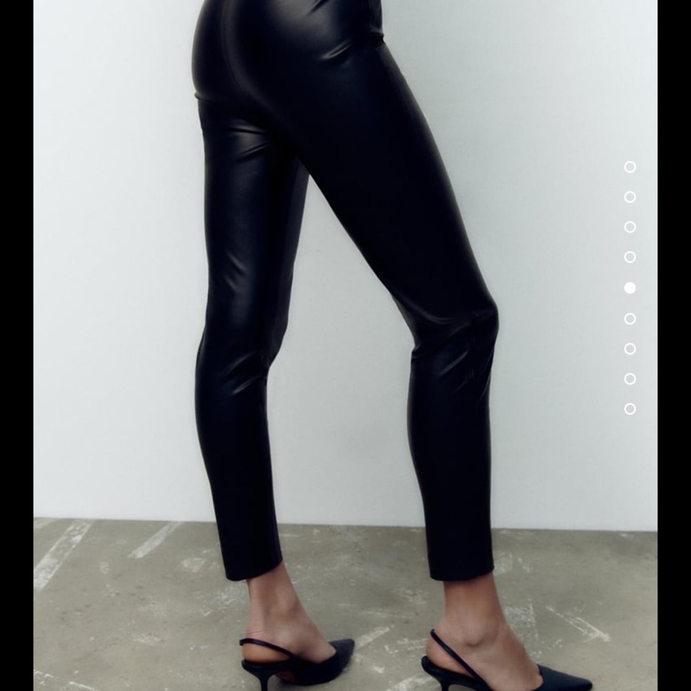 NWT Zara High waisted faux leather leggings